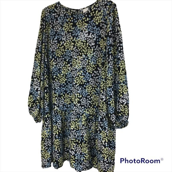 H&M Ditzy Floral Dress with Balloon Sleeves Size Large - Picture 1 of 3
